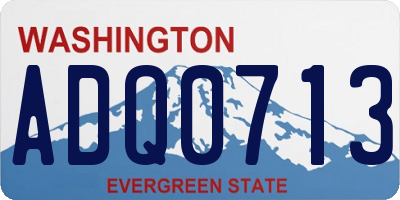 WA license plate ADQ0713