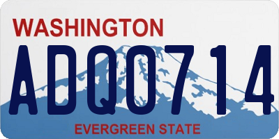 WA license plate ADQ0714