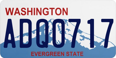WA license plate ADQ0717
