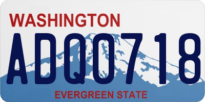 WA license plate ADQ0718