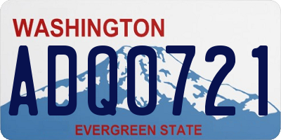 WA license plate ADQ0721