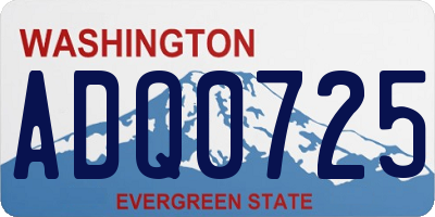 WA license plate ADQ0725