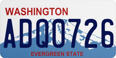 WA license plate ADQ0726