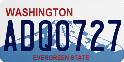 WA license plate ADQ0727