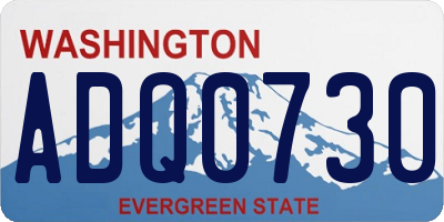 WA license plate ADQ0730