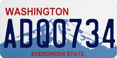 WA license plate ADQ0734