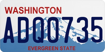 WA license plate ADQ0735
