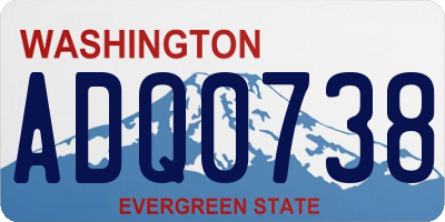 WA license plate ADQ0738