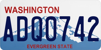 WA license plate ADQ0742