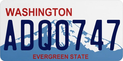 WA license plate ADQ0747