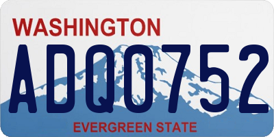 WA license plate ADQ0752