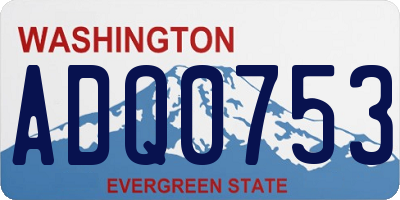 WA license plate ADQ0753