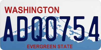WA license plate ADQ0754