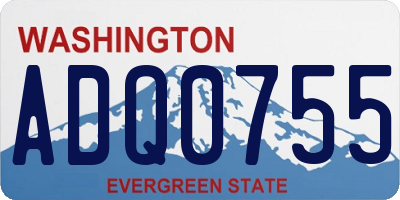 WA license plate ADQ0755