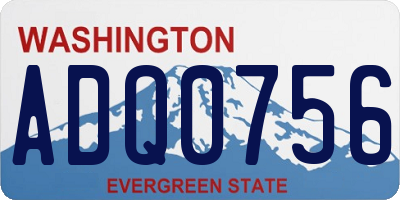 WA license plate ADQ0756