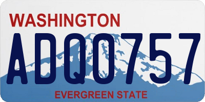 WA license plate ADQ0757