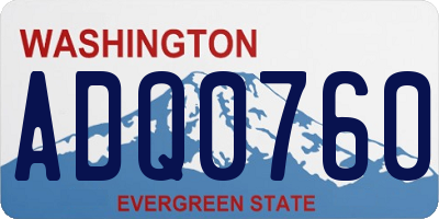 WA license plate ADQ0760