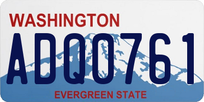 WA license plate ADQ0761
