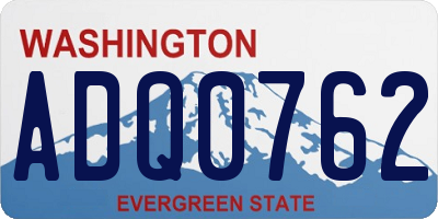 WA license plate ADQ0762