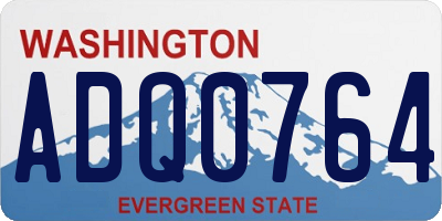 WA license plate ADQ0764