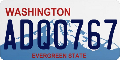 WA license plate ADQ0767