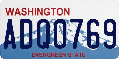 WA license plate ADQ0769