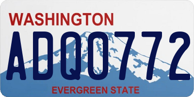 WA license plate ADQ0772