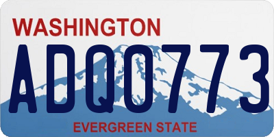WA license plate ADQ0773