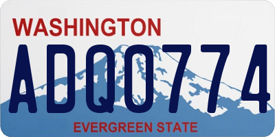 WA license plate ADQ0774