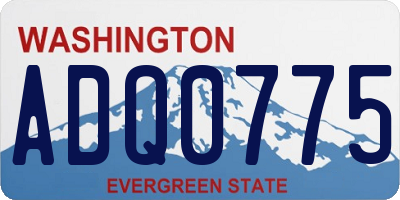 WA license plate ADQ0775