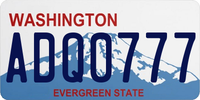WA license plate ADQ0777
