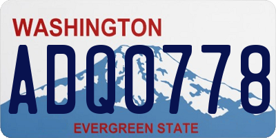WA license plate ADQ0778