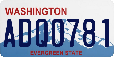 WA license plate ADQ0781