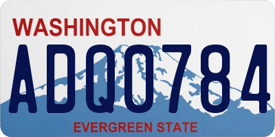 WA license plate ADQ0784