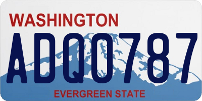 WA license plate ADQ0787