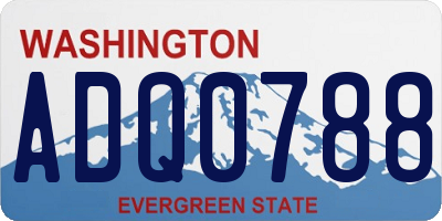 WA license plate ADQ0788