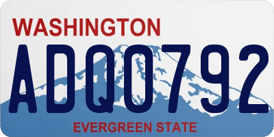 WA license plate ADQ0792