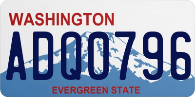 WA license plate ADQ0796