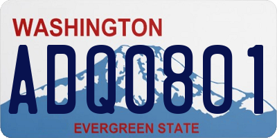 WA license plate ADQ0801
