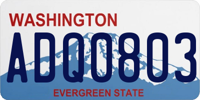 WA license plate ADQ0803