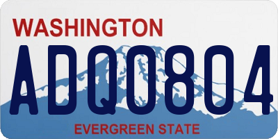 WA license plate ADQ0804