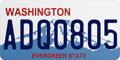 WA license plate ADQ0805