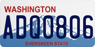 WA license plate ADQ0806