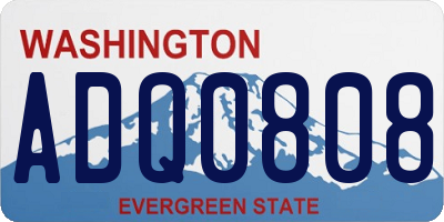 WA license plate ADQ0808