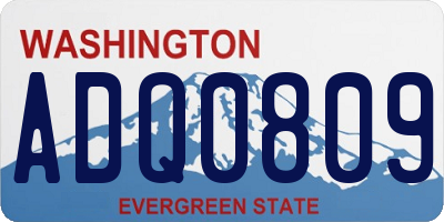 WA license plate ADQ0809