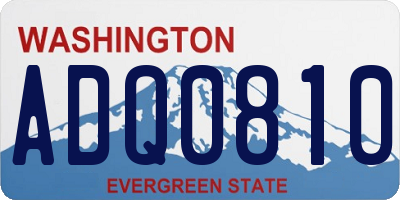 WA license plate ADQ0810