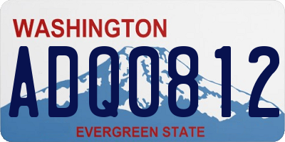 WA license plate ADQ0812