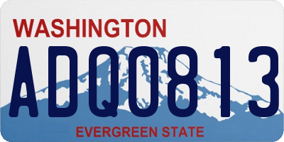 WA license plate ADQ0813