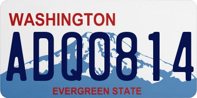 WA license plate ADQ0814