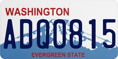 WA license plate ADQ0815